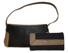 Fino Elegant Design Handbag with Purse - Black