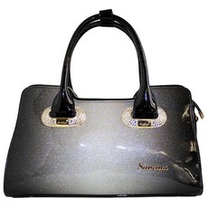 Fino Glitter Pu Leather Handbag - Grey