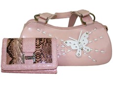 Fino PU Leather butterfly Design Shoulder Bag - Pink