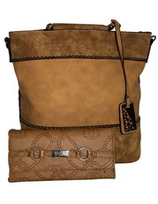 Fino Stylish PU Leather Bag with Purse-Brown