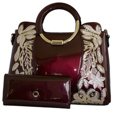 Fino Stylish Ring Handle Pu Leather Hand & Shoulder Bag - Burgandy