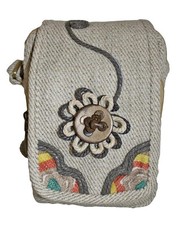 Fino Vintage Linen Handmade Crossbody Bag - Cream