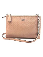 Guess Eddington Mini Double Zip Crossbody Dusty Pink