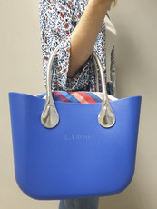 LA Rose Eva Bag - Blue and Silver