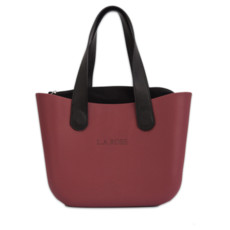 LA Rose Eva Bag - Burgundy and Black