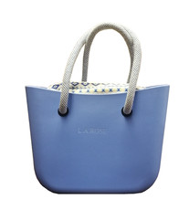 LA Rose Eva Bag - Light Blue with White Rope Handle