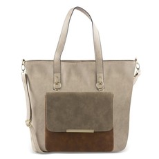 Ladies Classic Two-in-One Neutral Handbag with Detachable Sling bag