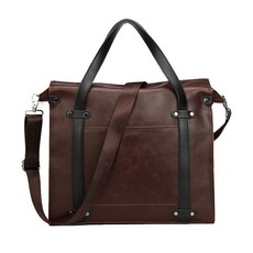 Large Capacity Men Crazy Horse PU Leather Business Briefcase Bag