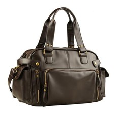 Large-capacity Men's PU Leather Casual Messenger Bag - Brown