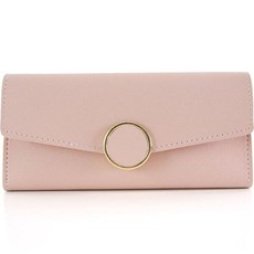 Leather Clutch Purse - Pink