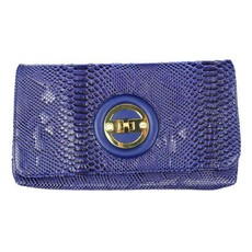 Lily & Rose Snake PU Clutch - Blue