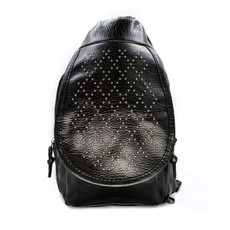 Lily & Rose Studded Diamond Shaped PU Backpack - Black