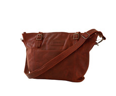 Maribu Leather Ava Nappy Bag in Rosewood