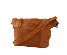 Maribu Leather Ava Nappy Bag in Tan