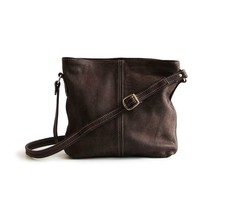 Maribu Leather Crossbody in Buffed Brown