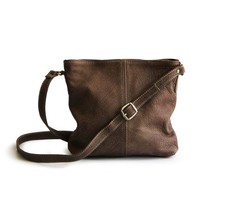 Maribu Leather Crossbody in Buffed Mink