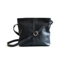 Maribu Leather Crossbody in Navy