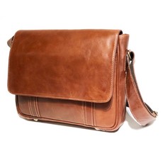 Nuvo - Genuine leather messenger bag with flap SAM-01