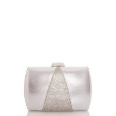 Quiz Ladies Diamante Shimmer Box Bag - Silver