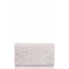 Quiz Ladies Glitter Envelope Bag - Silver