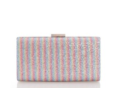 Quiz Ladies Multicoloured Shimmer Stripe Box Bag coloured - ONE SIZE