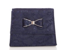 Quiz Ladies Navy Lace Bow Bag - ONE SIZE