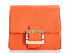 Quiz Ladies Orange Square Buckle Bag - Orange