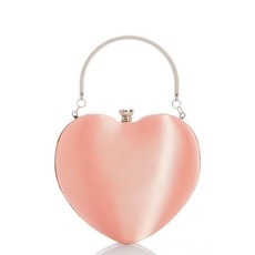 Quiz Ladies Satin Heart Bag - Pink - ONE SIZE