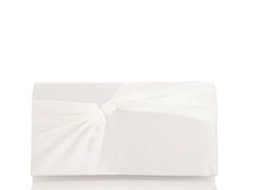 Quiz Ladies White Bow Clutch Bag - One Size