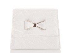 Quiz Ladies White Lace Bow Bag - One Size