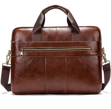 Retro Style Genuine Leather Casual Shouder Bag Coffee Color