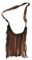 SKA Stonewashed Brown Shoulder Bag With Tassels