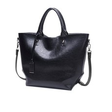 Top Handle Women's Satchel Handbag - Black