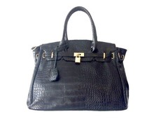 Vikson Black Croc Tote