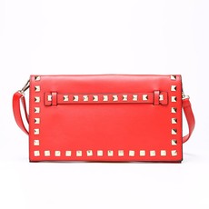 Vikson Stud Handle Clutch Bag - Red