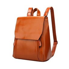 Womens Leather Backpack Vintage Brown Travel Daypack