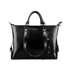 Women's Top Handle Satchel Shoulder Bag - Black