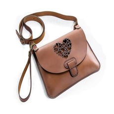 Yuppie Gift Baskets Heart Bag of Love - Brown Leather