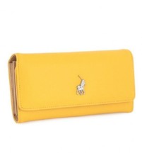 Polo Saffiano Clutch Purse Yellow