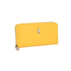 Polo Saffiano Zip Around Purse Yellow