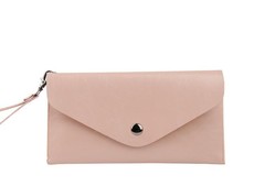 PU Leather Wallet with Phone Holder and Strap - Pink