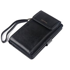 CarrKen Men Wallet With Money Pocket Double Zipper Male Wallet