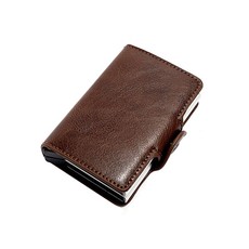 Double Aluminium RFID Credit Card Holder Case-Coffee