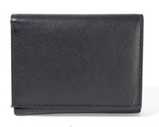 Kurgan Kenani Genuine Leather Trifold Leather Wallet - Black