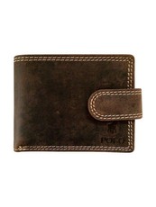 Polo Washed Leather Small Credit Card Billfold Brown