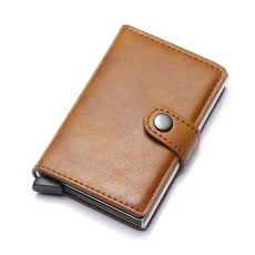 SIXTEEN10 Credit Card Pop Up Wallet with Clip - Light Brown