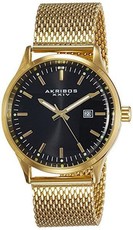 Akribos XXIV Men's Stainless Steel Three Hand Watch AK901YGB