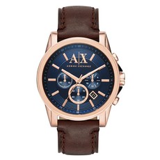 Armani Exchange Mens Blue Dark Brown Chronograph Dress Watch