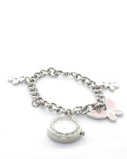 Bad Girl Analogue Charm Watch - Silver