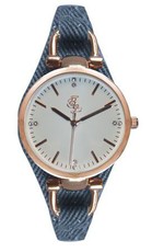 Bad Girl Broadway Analogue Watch - Rose Gold & Navy